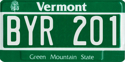 VT license plate BYR201