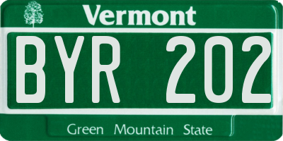 VT license plate BYR202