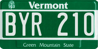 VT license plate BYR210