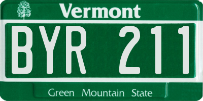 VT license plate BYR211