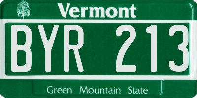 VT license plate BYR213