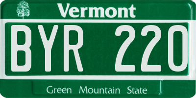VT license plate BYR220