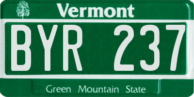 VT license plate BYR237