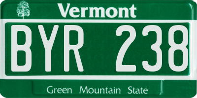VT license plate BYR238