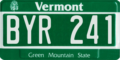 VT license plate BYR241