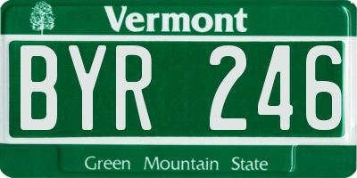 VT license plate BYR246