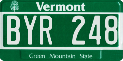 VT license plate BYR248
