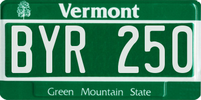 VT license plate BYR250