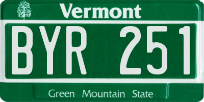 VT license plate BYR251