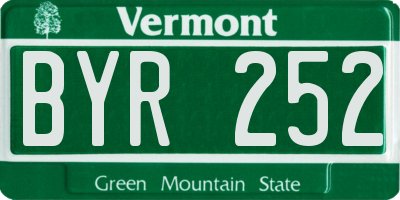 VT license plate BYR252