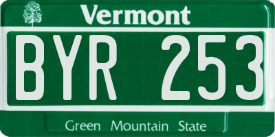 VT license plate BYR253