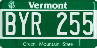 VT license plate BYR255