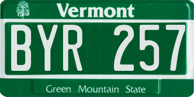 VT license plate BYR257