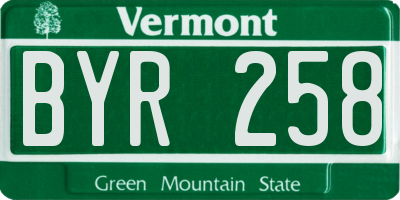 VT license plate BYR258