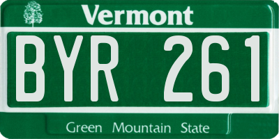 VT license plate BYR261