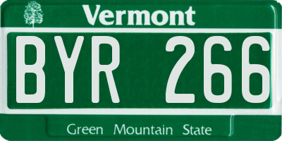 VT license plate BYR266