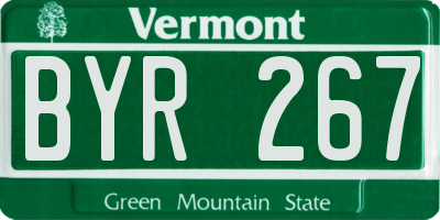 VT license plate BYR267
