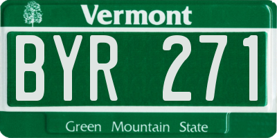 VT license plate BYR271