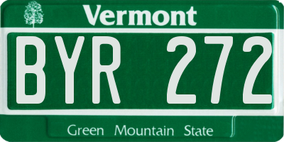 VT license plate BYR272
