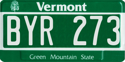 VT license plate BYR273