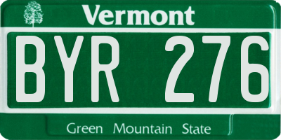 VT license plate BYR276