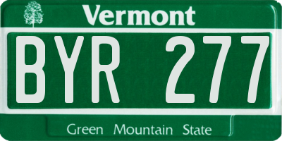 VT license plate BYR277