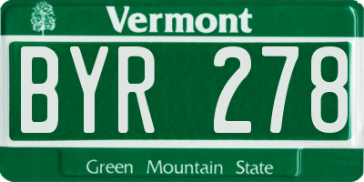 VT license plate BYR278