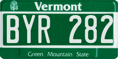 VT license plate BYR282
