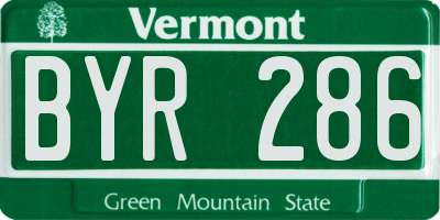 VT license plate BYR286