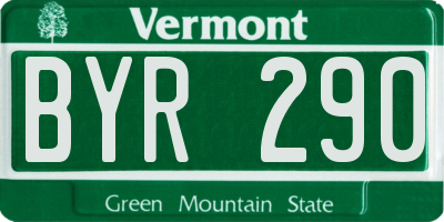 VT license plate BYR290