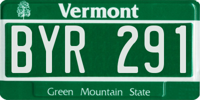 VT license plate BYR291