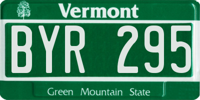 VT license plate BYR295