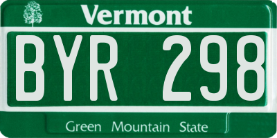 VT license plate BYR298