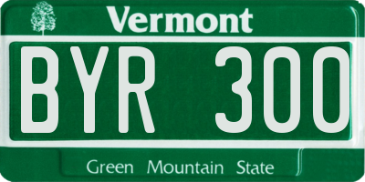 VT license plate BYR300
