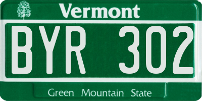 VT license plate BYR302