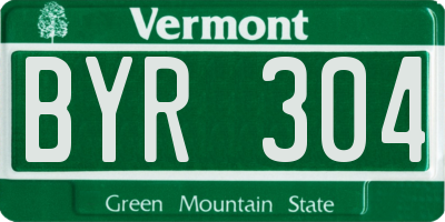 VT license plate BYR304