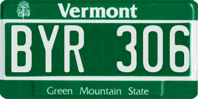 VT license plate BYR306