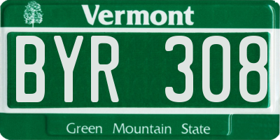 VT license plate BYR308
