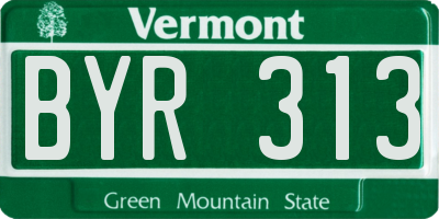 VT license plate BYR313