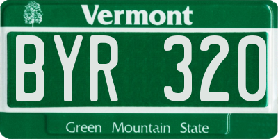 VT license plate BYR320