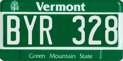 VT license plate BYR328