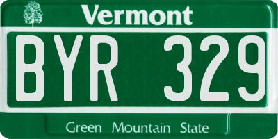 VT license plate BYR329