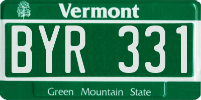 VT license plate BYR331