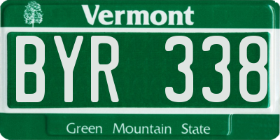 VT license plate BYR338