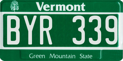 VT license plate BYR339
