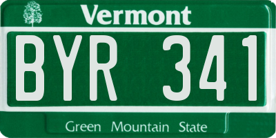 VT license plate BYR341