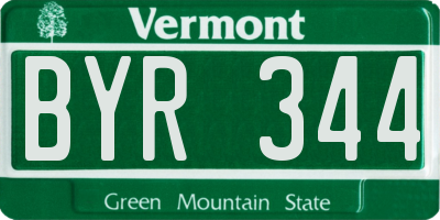 VT license plate BYR344