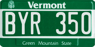 VT license plate BYR350
