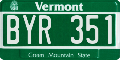 VT license plate BYR351