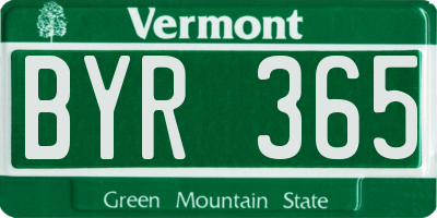 VT license plate BYR365